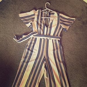 White Stripe Jumpsuit